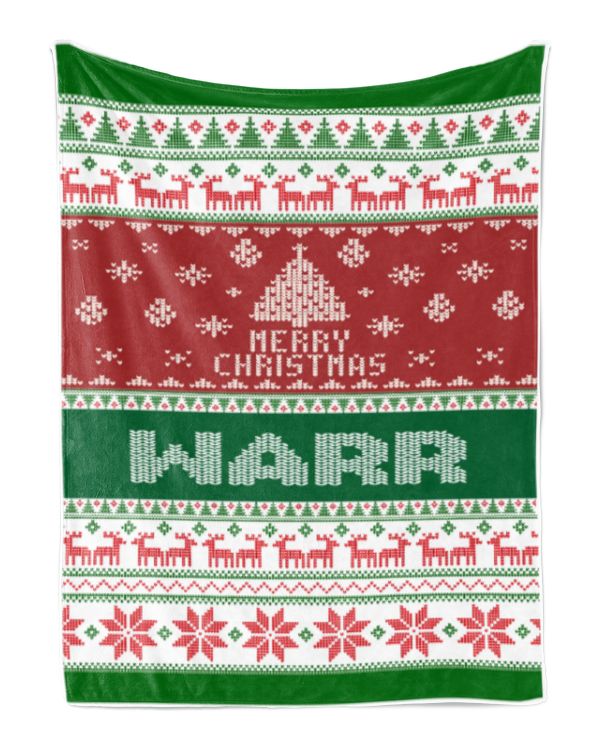 Merry Christmas Fleece Blanket, Personalized Christmas Blanket Gifts for Fbus07620 Warr XMASBL01
