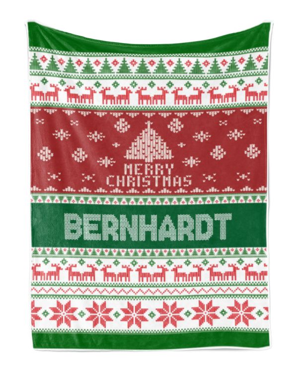 Merry Christmas Fleece Blanket, Personalized Christmas Blanket Gifts for Fbus04743 Bernhardt XMASBL01