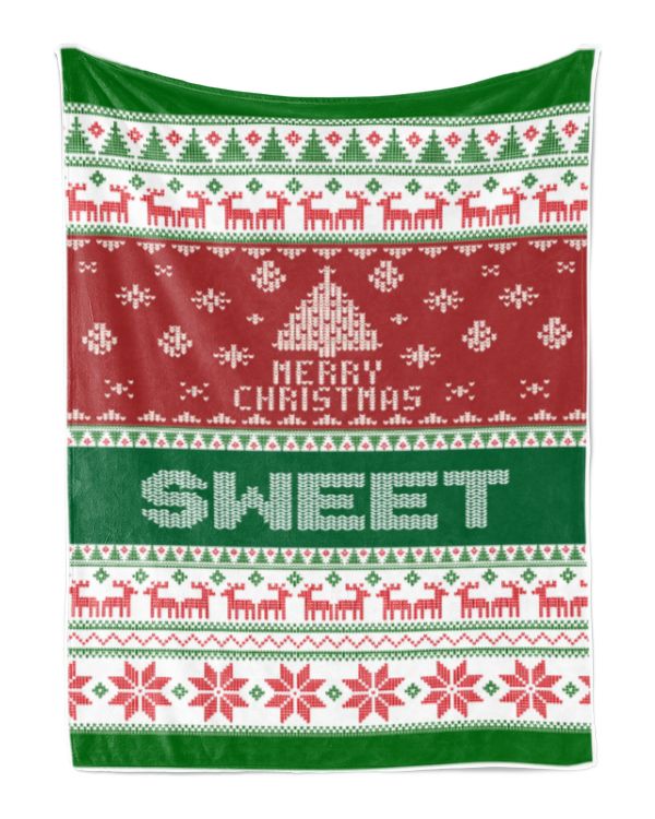 Merry Christmas Fleece Blanket, Personalized Christmas Blanket Gifts for Fbus01109 Sweet XMASBL01