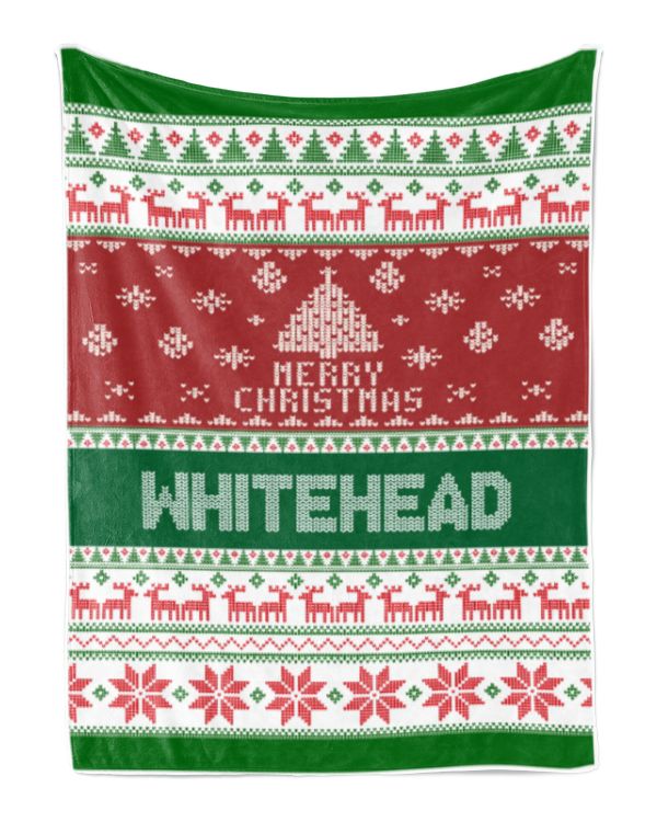 Merry Christmas Fleece Blanket, Personalized Christmas Blanket Gifts for Fbus04681 Whitehead XMASBL01