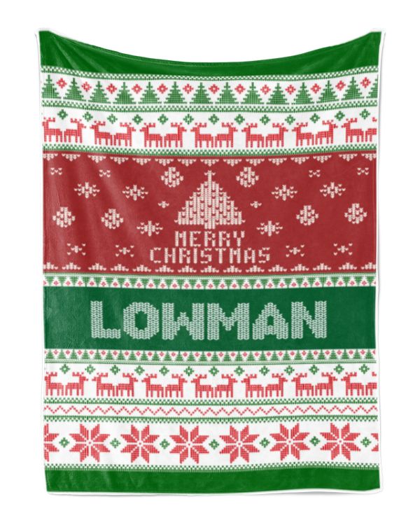 Merry Christmas Fleece Blanket, Personalized Christmas Blanket Gifts for Fbus02475 Lowman XMASBL01