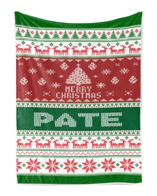 Merry Christmas Fleece Blanket, Personalized Christmas Blanket Gifts for Fbus00549 Pate XMASBL01