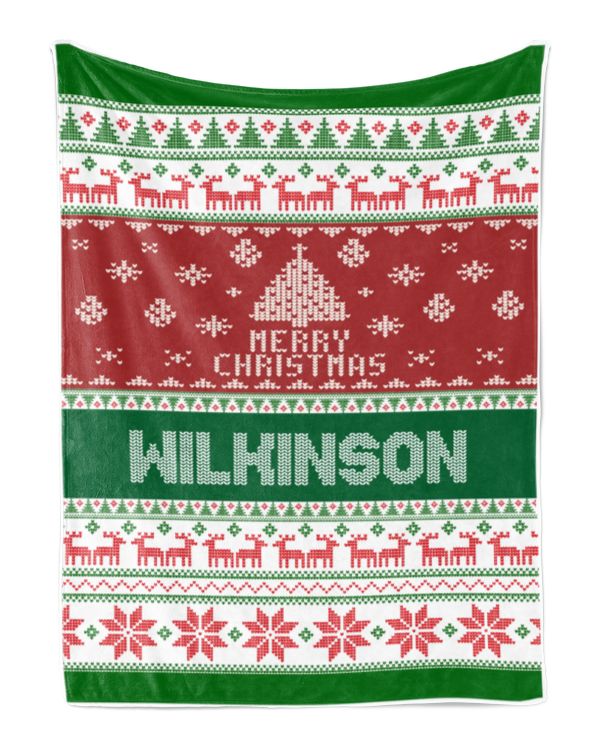 Merry Christmas Fleece Blanket, Personalized Christmas Blanket Gifts for Fbus04635 Wilkinson XMASBL01
