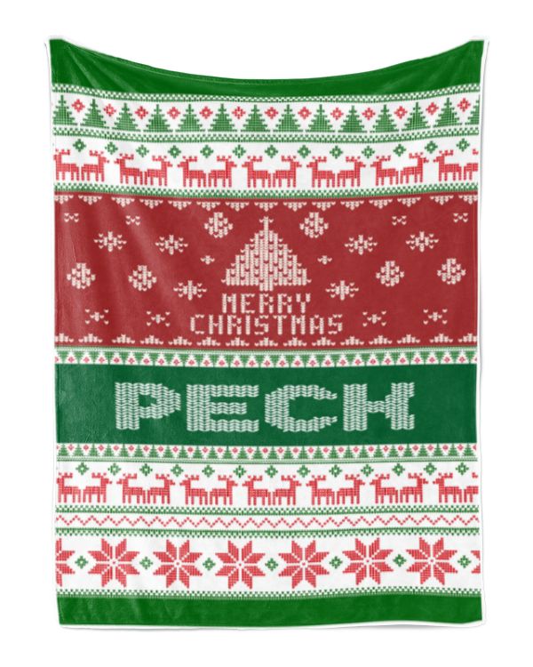 Merry Christmas Fleece Blanket, Personalized Christmas Blanket Gifts for Fbus00449 Peck XMASBL01