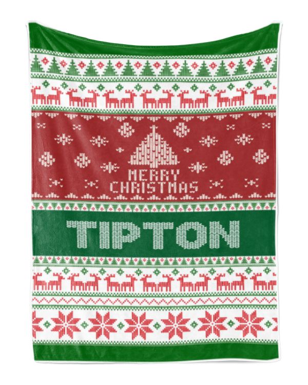 Merry Christmas Fleece Blanket, Personalized Christmas Blanket Gifts for Fbus02040 Tipton XMASBL01