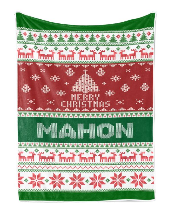 Merry Christmas Fleece Blanket, Personalized Christmas Blanket Gifts for Fbus01335 Mahon XMASBL01