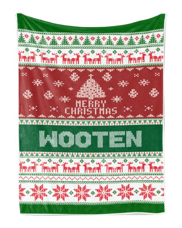 Merry Christmas Fleece Blanket, Personalized Christmas Blanket Gifts for Fbus02132 Wooten XMASBL01