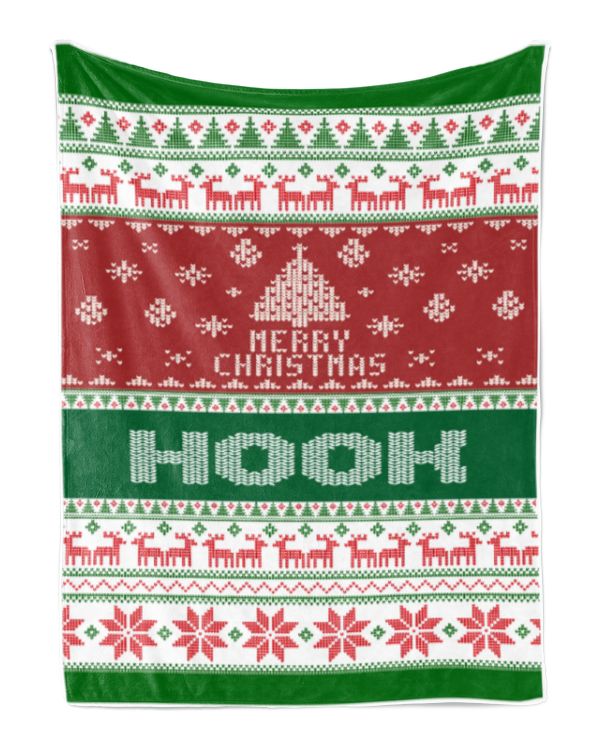 Merry Christmas Fleece Blanket, Personalized Christmas Blanket Gifts for Fbus00592 Hook XMASBL01
