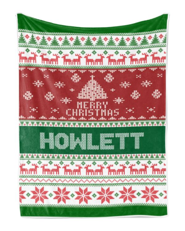 Merry Christmas Fleece Blanket, Personalized Christmas Blanket Gifts for Fbus09876 Howlett XMASBL01
