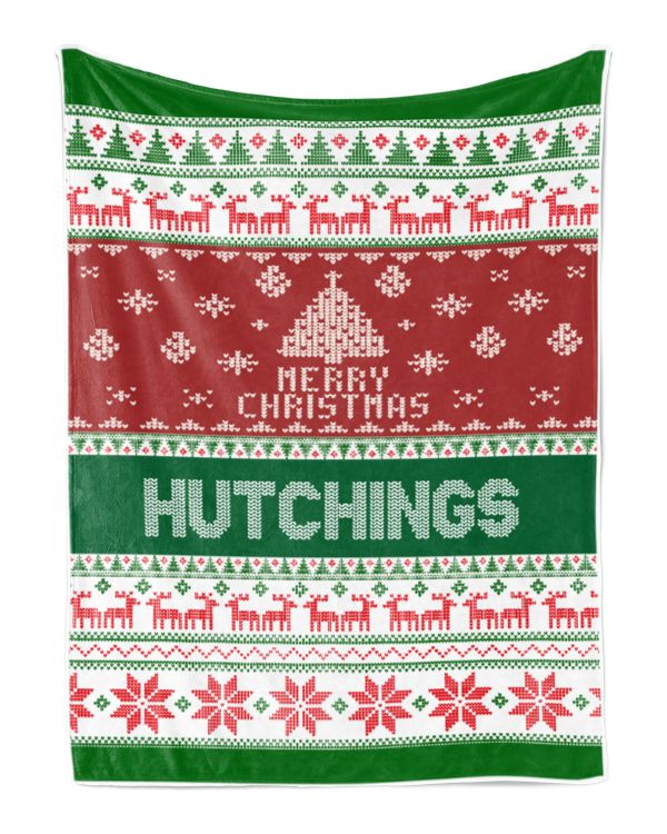 Merry Christmas Fleece Blanket, Personalized Christmas Blanket Gifts for Fbus04809 Hutchings XMASBL01