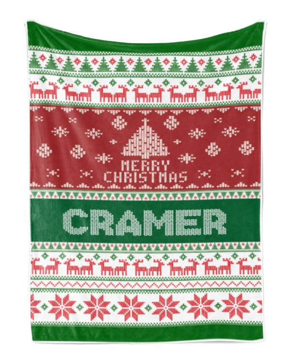 Merry Christmas Fleece Blanket, Personalized Christmas Blanket Gifts for Fbus02399 Cramer XMASBL01