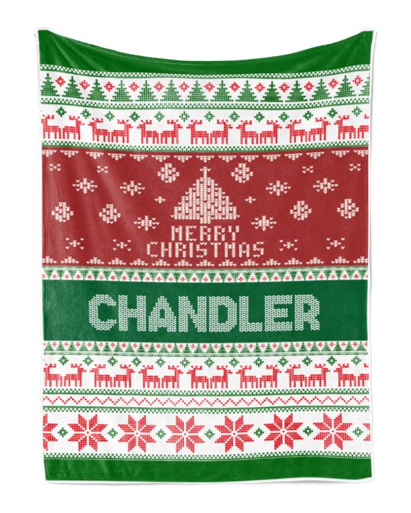 Merry Christmas Fleece Blanket, Personalized Christmas Blanket Gifts for Fbus03977 Chandler XMASBL01