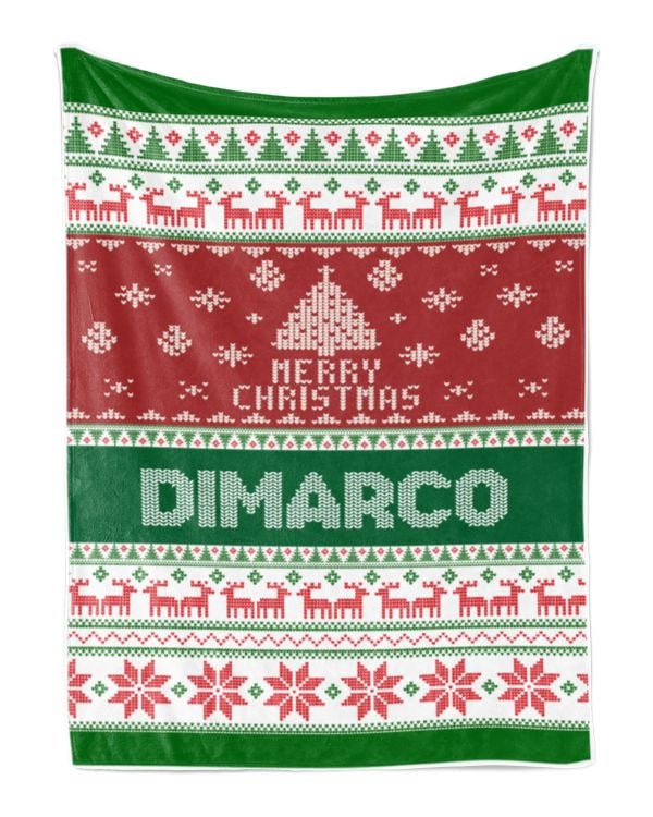 Merry Christmas Fleece Blanket, Personalized Christmas Blanket Gifts for Fbus08623 Dimarco XMASBL01