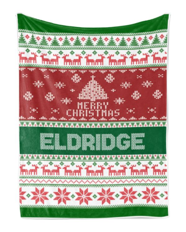 Merry Christmas Fleece Blanket, Personalized Christmas Blanket Gifts for Fbus04144 Eldridge XMASBL01