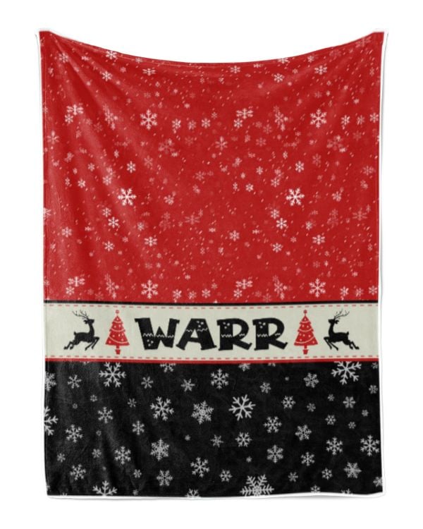 Personalized Christmas Blanket, Xmas Holiday Blanket, Custom Soft Cozy Sherpa Fleece Throw Blankets, Christmas Gift for Fbus07620 Warr XMASBL03