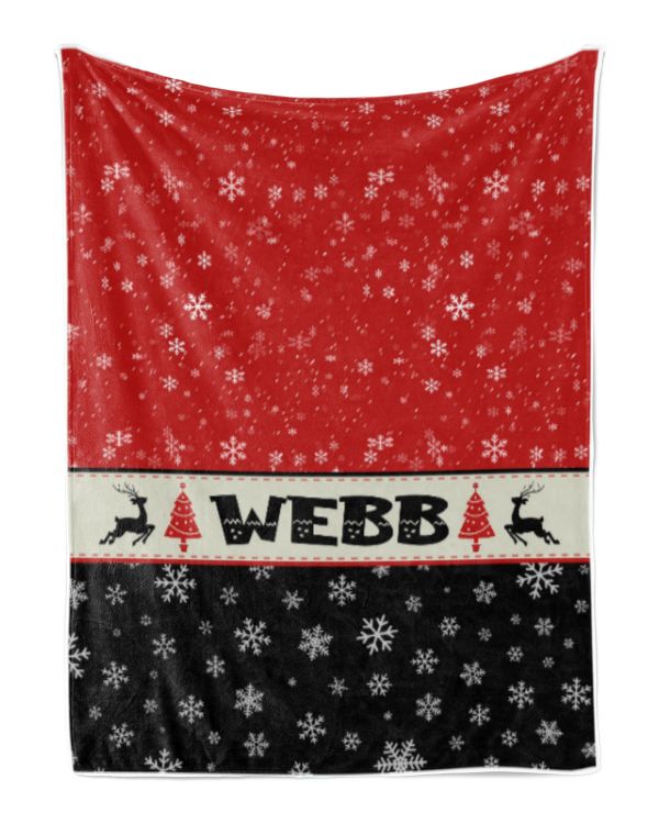 Personalized Christmas Blanket, Xmas Holiday Blanket, Custom Soft Cozy Sherpa Fleece Throw Blankets, Christmas Gift for Fbus00581 Webb XMASBL03