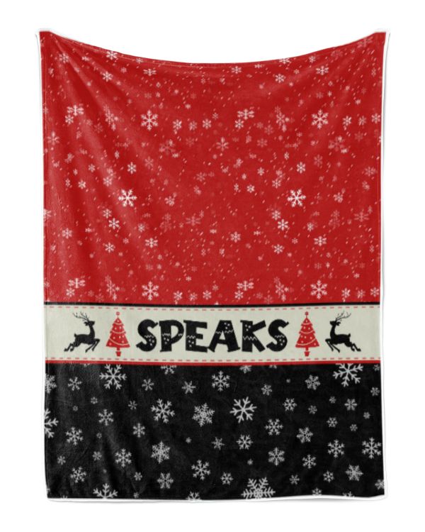 Personalized Christmas Blanket, Xmas Holiday Blanket, Custom Soft Cozy Sherpa Fleece Throw Blankets, Christmas Gift for Fbus08594 Speaks XMASBL03