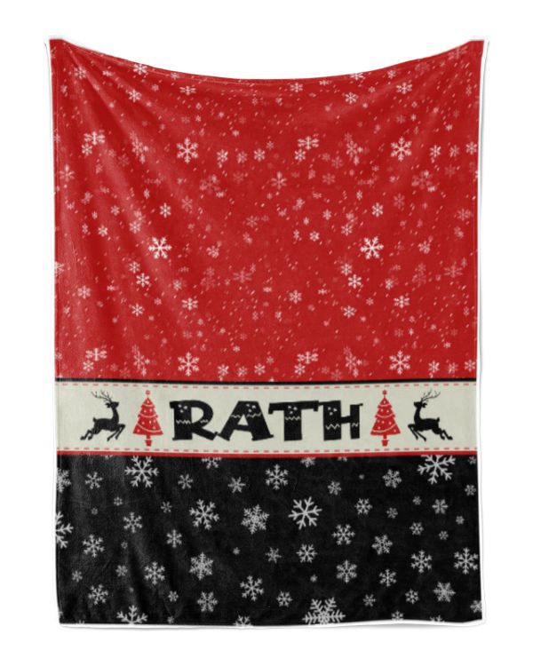 Personalized Christmas Blanket, Xmas Holiday Blanket, Custom Soft Cozy Sherpa Fleece Throw Blankets, Christmas Gift for Fbus06186 Rath XMASBL03