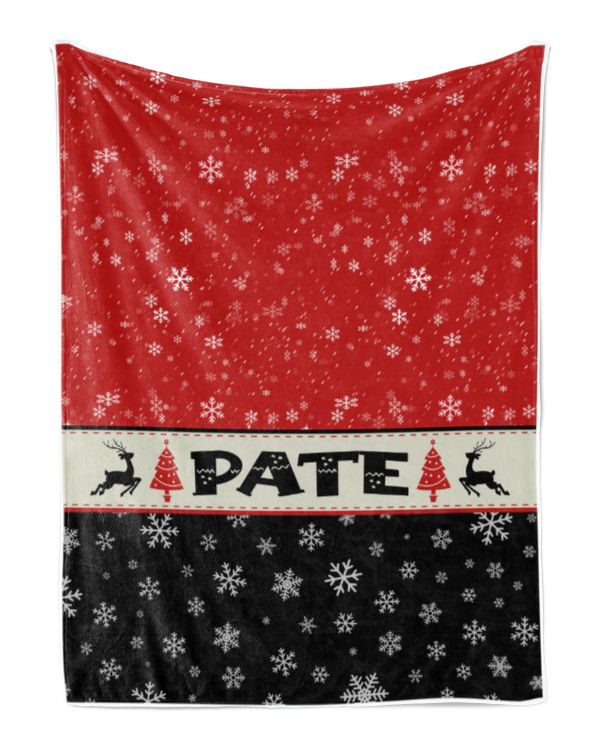 Personalized Christmas Blanket, Xmas Holiday Blanket, Custom Soft Cozy Sherpa Fleece Throw Blankets, Christmas Gift for Fbus00549 Pate XMASBL03