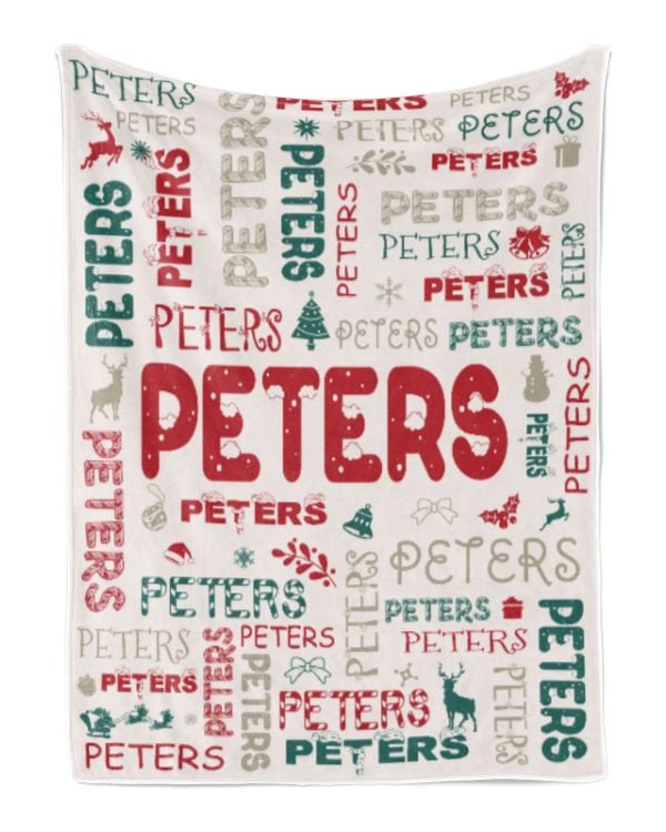Personalized Christmas Blanket with Name, Custom Name Blanket for Baby, Custom Blanket with Christmas Tree, Christmas Gift for Fbus02569 Peters XMASBL02
