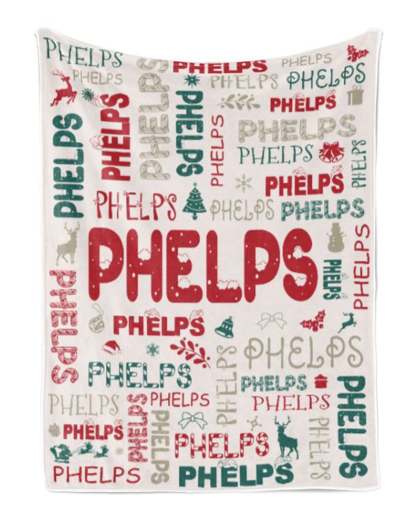 Personalized Christmas Blanket with Name, Custom Name Blanket for Baby, Custom Blanket with Christmas Tree, Christmas Gift for Fbus02997 Phelps XMASBL02