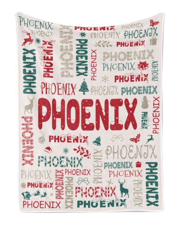 Personalized Christmas Blanket with Name, Custom Name Blanket for Baby, Custom Blanket with Christmas Tree, Christmas Gift for Fbus08558 Phoenix XMASBL02