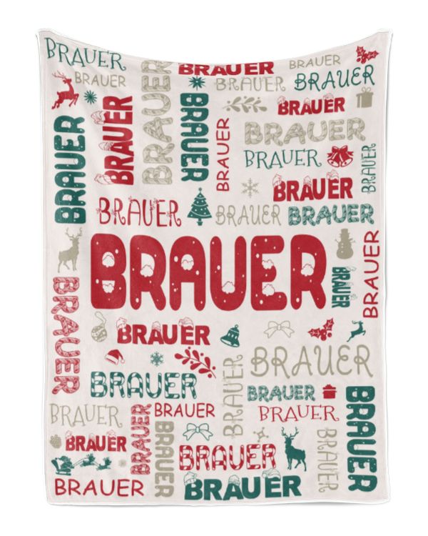 Personalized Christmas Blanket with Name, Custom Name Blanket for Baby, Custom Blanket with Christmas Tree, Christmas Gift for Fbus07546 Brauer XMASBL02
