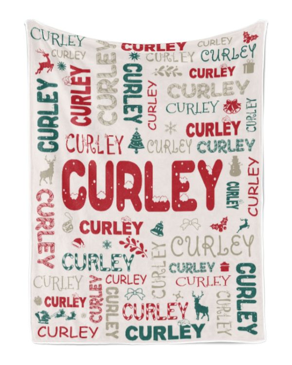 Personalized Christmas Blanket with Name, Custom Name Blanket for Baby, Custom Blanket with Christmas Tree, Christmas Gift for Fbus02801 Curley XMASBL02