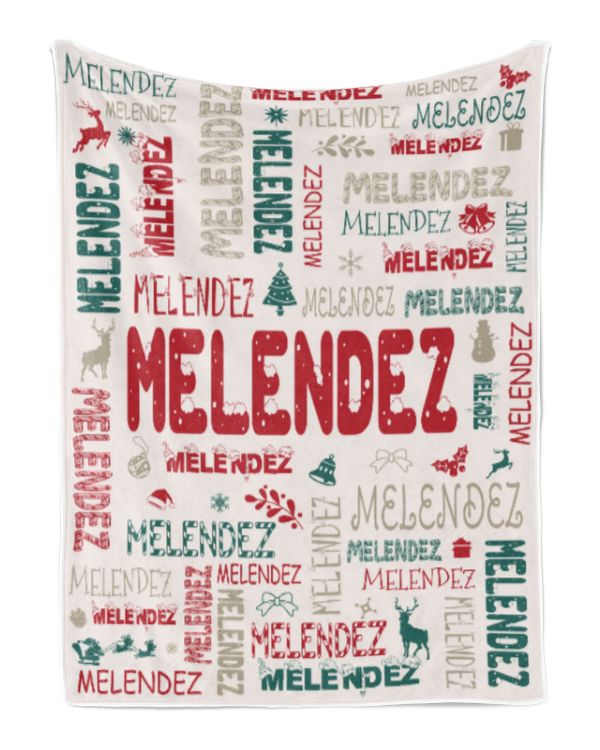 Personalized Christmas Blanket with Name, Custom Name Blanket for Baby, Custom Blanket with Christmas Tree, Christmas Gift for Fbus04415 Melendez XMASBL02