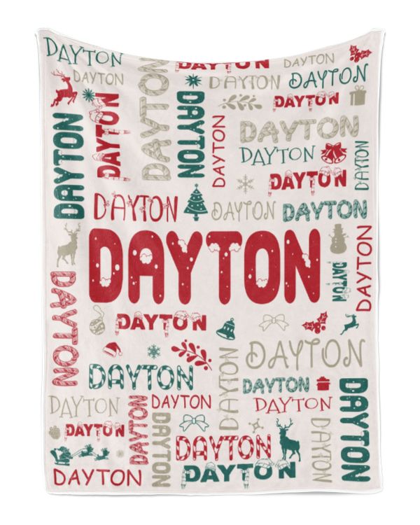 Personalized Christmas Blanket with Name, Custom Name Blanket for Baby, Custom Blanket with Christmas Tree, Christmas Gift for Fbus02844 Dayton XMASBL02