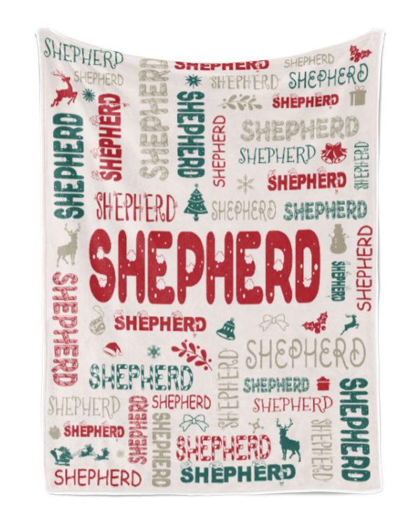 Personalized Christmas Blanket with Name, Custom Name Blanket for Baby, Custom Blanket with Christmas Tree, Christmas Gift for Fbus04157 Shepherd XMASBL02