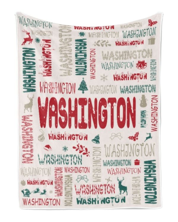 Personalized Christmas Blanket with Name, Custom Name Blanket for Baby, Custom Blanket with Christmas Tree, Christmas Gift for Fbus04912 Washington XMASBL02