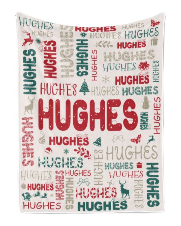 Personalized Christmas Blanket with Name, Custom Name Blanket for Baby, Custom Blanket with Christmas Tree, Christmas Gift for Fbus02447 Hughes XMASBL02