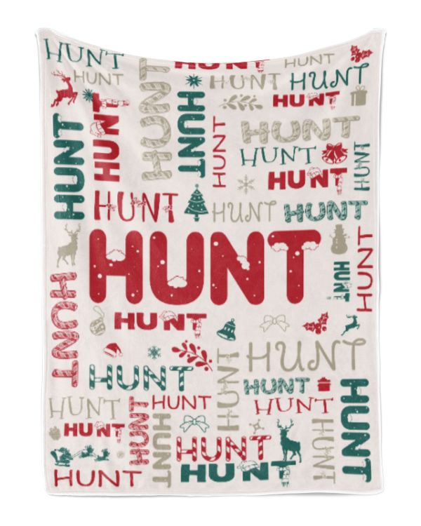 Personalized Christmas Blanket with Name, Custom Name Blanket for Baby, Custom Blanket with Christmas Tree, Christmas Gift for Fbus00445 Hunt XMASBL02
