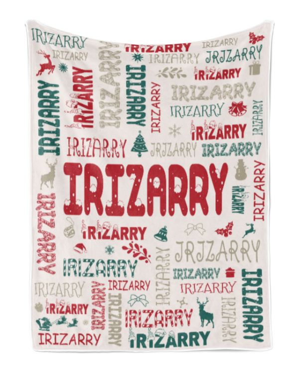 Personalized Christmas Blanket with Name, Custom Name Blanket for Baby, Custom Blanket with Christmas Tree, Christmas Gift for Fbus04088 Irizarry XMASBL02