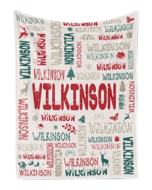 Personalized Christmas Blanket with Name, Custom Name Blanket for Baby, Custom Blanket with Christmas Tree, Christmas Gift for Fbus04635 Wilkinson XMASBL02