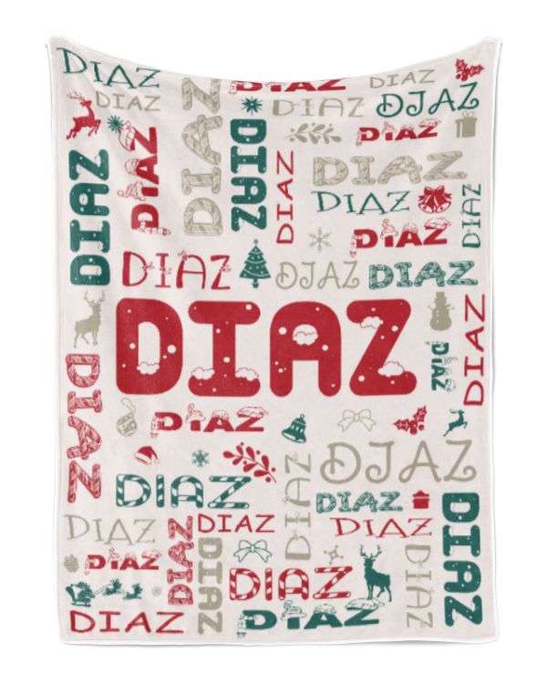 Personalized Christmas Blanket with Name, Custom Name Blanket for Baby, Custom Blanket with Christmas Tree, Christmas Gift for Fbus00748 Diaz XMASBL02
