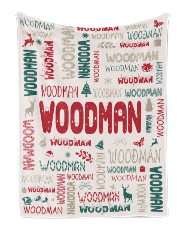 Personalized Christmas Blanket with Name, Custom Name Blanket for Baby, Custom Blanket with Christmas Tree, Christmas Gift for Fbus06272 Woodman XMASBL02