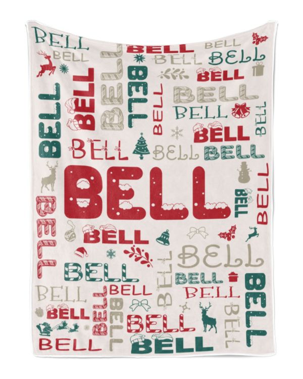 Personalized Christmas Blanket with Name, Custom Name Blanket for Baby, Custom Blanket with Christmas Tree, Christmas Gift for Fbus00746 Bell XMASBL02