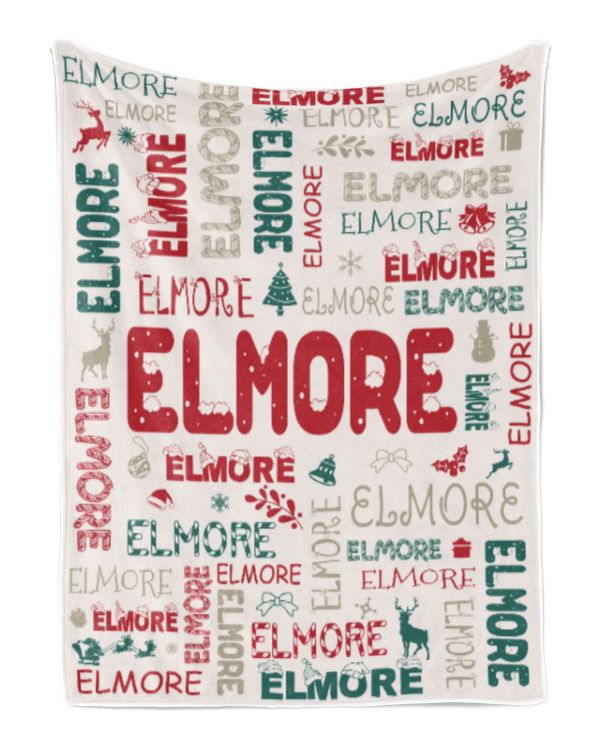 Personalized Christmas Blanket with Name, Custom Name Blanket for Baby, Custom Blanket with Christmas Tree, Christmas Gift for Fbus02681 Elmore XMASBL02