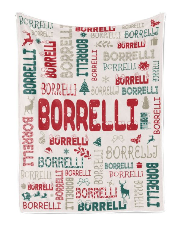 Personalized Christmas Blanket with Name, Custom Name Blanket for Baby, Custom Blanket with Christmas Tree, Christmas Gift for Fbus08885 Borrelli XMASBL02