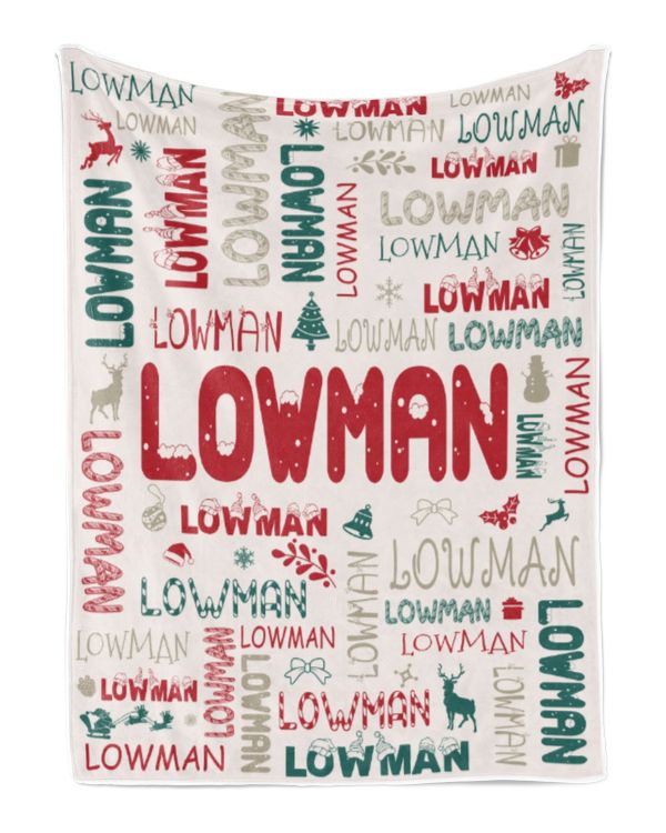 Personalized Christmas Blanket with Name, Custom Name Blanket for Baby, Custom Blanket with Christmas Tree, Christmas Gift for Fbus02475 Lowman XMASBL02