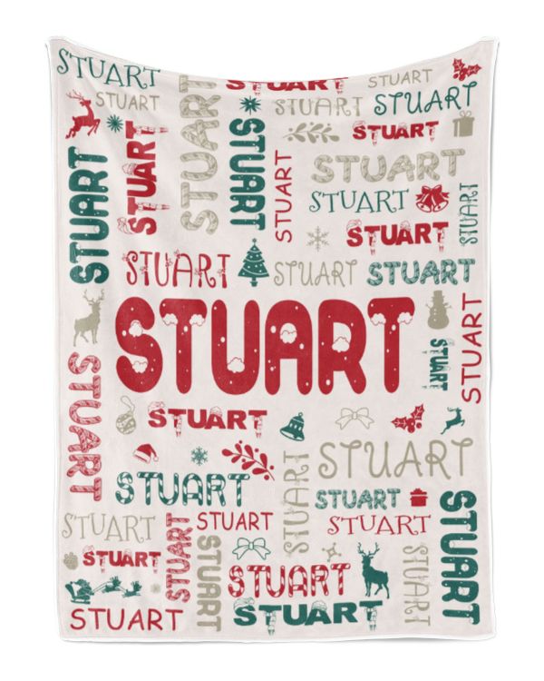 Personalized Christmas Blanket with Name, Custom Name Blanket for Baby, Custom Blanket with Christmas Tree, Christmas Gift for Fbus01880 Stuart XMASBL02