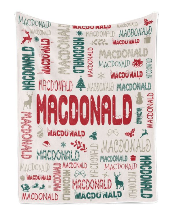 Personalized Christmas Blanket with Name, Custom Name Blanket for Baby, Custom Blanket with Christmas Tree, Christmas Gift for Fbus04731 Macdonald XMASBL02