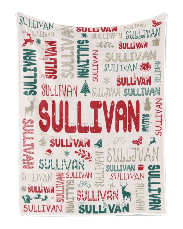 Personalized Christmas Blanket with Name, Custom Name Blanket for Baby, Custom Blanket with Christmas Tree, Christmas Gift for Fbus04475 Sullivan XMASBL02