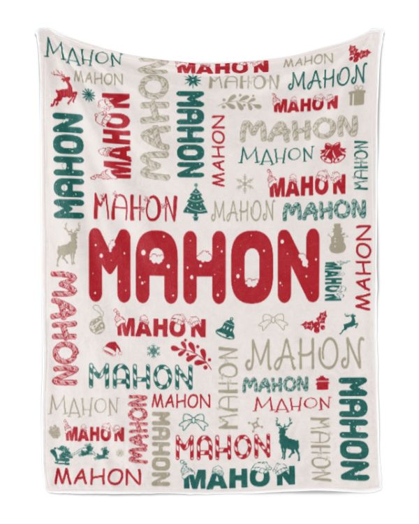 Personalized Christmas Blanket with Name, Custom Name Blanket for Baby, Custom Blanket with Christmas Tree, Christmas Gift for Fbus01335 Mahon XMASBL02