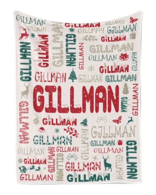 Personalized Christmas Blanket with Name, Custom Name Blanket for Baby, Custom Blanket with Christmas Tree, Christmas Gift for Fbus06489 Gillman XMASBL02