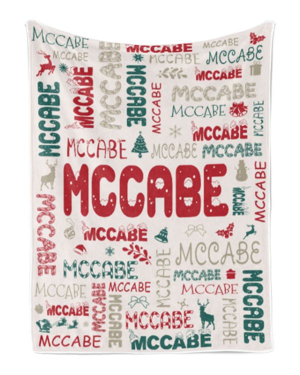 Personalized Christmas Blanket with Name, Custom Name Blanket for Baby, Custom Blanket with Christmas Tree, Christmas Gift for Fbus02183 Mccabe XMASBL02