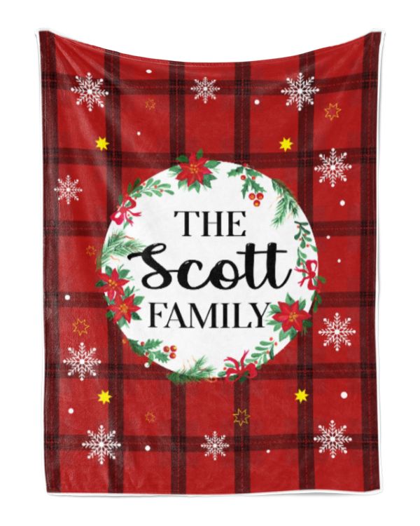 Merry Christmas Fleece Blanket, Personalized Christmas Blanket Gifts for Fbus01466 Scott XMASBL04