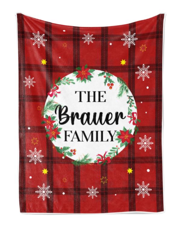 Merry Christmas Fleece Blanket, Personalized Christmas Blanket Gifts for Fbus07546 Brauer XMASBL04